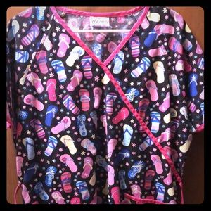 Flip Flop Scrub Top